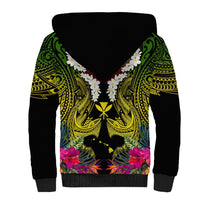 Hawaii Kanaka Maoli Sherpa Hoodie Double Shark and Hibiscus Flowers LT03 - Polynesian Pride