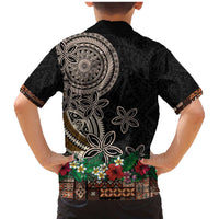 Samoa Siapo Polynesian Art Family Matching Mermaid Dress and Hawaiian Shirt Tropical Flowers and Tatau Pattern Brown LT03 - Polynesian Pride
