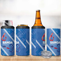 Samoa Independence Day 4 in 1 Can Cooler Tumbler Anniversary 63th-Siapo Art