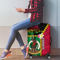 Vanuatu Nakamal and Plumeria Flowers Luggage Cover Polynesian Pattern