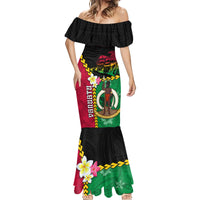 Vanuatu Nakamal and Plumeria Flowers Mermaid Dress Polynesian Pattern