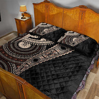 Fiji Traditional Masi Quilt Bed Set Tapa Art Palm Leaves Pattern