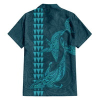 Aloha Hawaii Whale Kakau and Polynesian Tattoo Family Matching Summer Maxi Dress and Hawaiian Shirt Turquoise Color LT03 - Polynesian Pride
