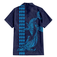 Aloha Hawaii Whale Kakau and Polynesian Tattoo Family Matching Mermaid Dress and Hawaiian Shirt Dark Navy Color LT03 - Polynesian Pride