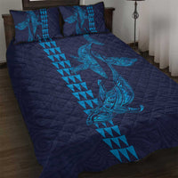 Aloha Hawaii Whale Kakau and Polynesian Tattoo Quilt Bed Set Dark Navy Color LT03 Dark Navy - Polynesian Pride