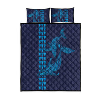 Aloha Hawaii Whale Kakau and Polynesian Tattoo Quilt Bed Set Dark Navy Color LT03 - Polynesian Pride
