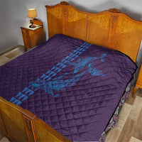 Aloha Hawaii Whale Kakau and Polynesian Tattoo Quilt Purple Color