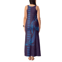 Aloha Hawaii Whale Kakau and Polynesian Tattoo Tank Maxi Dress Purple Color