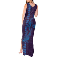 Aloha Hawaii Whale Kakau and Polynesian Tattoo Tank Maxi Dress Purple Color