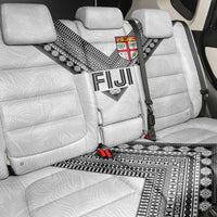 Rugby Fiji Back Car Seat Cover Fijian Masi Tribal Sporty Style White Color LT03 - Polynesian Pride