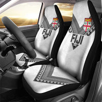 Rugby Fiji Car Seat Cover Fijian Masi Tribal Sporty Style White Color LT03 - Polynesian Pride