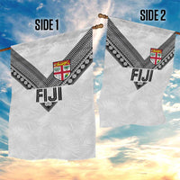 Rugby Fiji Garden Flag Fijian Masi Tribal Sporty Style White Color LT03 - Polynesian Pride