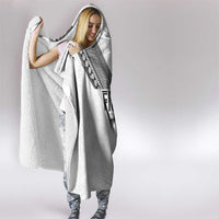 Rugby Fiji Hooded Blanket Fijian Masi Tribal Sporty Style White Color - Polynesian Pride