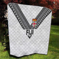 Rugby Fiji Quilt Fijian Masi Tribal Sporty Style White Color - Polynesian Pride