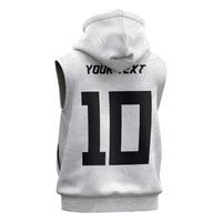 Custom Rugby Fiji Sleeveless Hoodie Fijian Masi Tribal Sporty Style White Color LT03 - Polynesian Pride