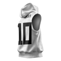 Custom Rugby Fiji Sleeveless Hoodie Fijian Masi Tribal Sporty Style White Color LT03 - Polynesian Pride
