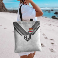 Rugby Fiji Tote Bag Fijian Masi Tribal Sporty Style White Color LT03 - Polynesian Pride
