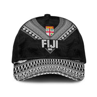 Rugby Fiji Baseball Net Cap Fijian Masi Tribal Sporty Style Black Color - Polynesian Pride