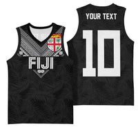 Custom Rugby Fiji Basketball Jersey Fijian Masi Tribal Sporty Style Black Color LT03 - Polynesian Pride