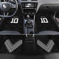 Rugby Fiji Car Mats Fijian Masi Tribal Sporty Style Black Color LT03 Set 4pcs Black - Polynesian Pride