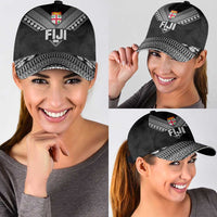 Rugby Fiji Classic Cap Fijian Masi Tribal Sporty Style Black Color - Polynesian Pride