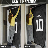 Custom Rugby Fiji Door Cover Fijian Masi Tribal Sporty Style Black Color LT03 - Polynesian Pride