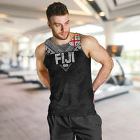 Custom Rugby Fiji Men Tank Top Fijian Masi Tribal Sporty Style Black Color LT03 Black - Polynesian Pride