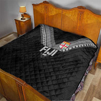 Rugby Fiji Quilt Fijian Masi Tribal Sporty Style Black Color - Polynesian Pride