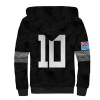 Custom Rugby Fiji Sherpa Hoodie Fijian Masi Tribal Sporty Style Black Color LT03 - Polynesian Pride