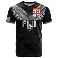 Custom Rugby Fiji T Shirt Fijian Masi Tribal Sporty Style Black Color - Polynesian Pride