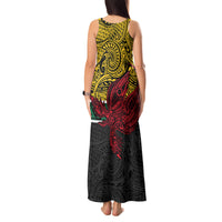 Papua New Guinea Hela Province Tank Maxi Dress PNG Birds Of Paradise Polynesian Arty Style LT03 - Polynesian Pride