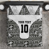 Custom Fiji Pacific Rugby 2024 Bedding Set Tapa Tribal and Fijian Masi Pattern LT03 White - Polynesian Pride