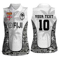 Custom Fiji Pacific Rugby 2024 Women Sleeveless Polo Shirt Tapa Tribal and Fijian Masi Pattern LT03 - Polynesian Pride
