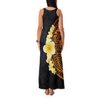 Hawaiian Tropical Plumeria Art Polynesian Tattoo Family Matching Tank Maxi Dress and Hawaiian Shirt Black and Autumn Color Theme LT03 - Polynesian Pride