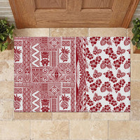 Hawaii Rubber Doormat Aloha Tropical Plants Tribal Pattern Red Version LT03 - Polynesian Pride