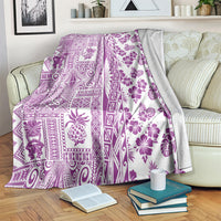 Hawaii Blanket Aloha Tropical Plants Tribal Pattern Pink Version LT03 - Polynesian Pride