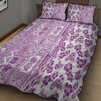 Hawaii Quilt Bed Set Aloha Tropical Plants Tribal Pattern Pink Version LT03 - Polynesian Pride
