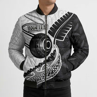 Personalised Aotearoa Lawn Bowls Bomber Puffer Jacket Maori and Silver Fern Half Style LT03 - Polynesian Pride