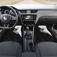 Aotearoa Lawn Bowls Car Mats Maori and Silver Fern Half Style LT03 Set 2pcs - Front White - Polynesian Pride
