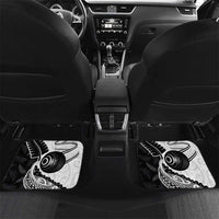 Aotearoa Lawn Bowls Car Mats Maori and Silver Fern Half Style LT03 Set 2pcs - Back White - Polynesian Pride