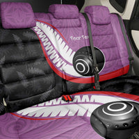 Personalised Aotearoa Lawn Bowls Back Car Seat Cover Maori and Silver Fern Sporty Style Pink Color LT03 - Polynesian Pride