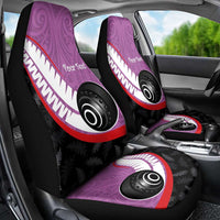 Personalised Aotearoa Lawn Bowls Car Seat Cover Maori and Silver Fern Sporty Style Pink Color LT03 - Polynesian Pride