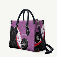 Personalised Aotearoa Lawn Bowls Leather Bag Maori and Silver Fern Sporty Style Pink Color - Polynesian Pride