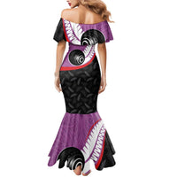 Personalised Aotearoa Lawn Bowls Mermaid Dress Maori and Silver Fern Sporty Style Pink Color LT03 - Polynesian Pride