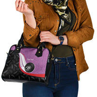 Personalised Aotearoa Lawn Bowls Shoulder Handbag Maori and Silver Fern Sporty Style Pink Color - Polynesian Pride