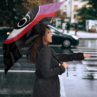 Personalised Aotearoa Lawn Bowls Umbrella Maori and Silver Fern Sporty Style Pink Color - Polynesian Pride