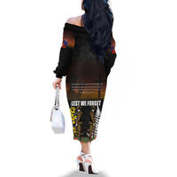 New Zealand and Australia ANZAC Day Family Matching Off Shoulder Long Sleeve Dress and Hawaiian Shirt Soldier and Last Post Camouflage Pattern LT03 - Polynesian Pride