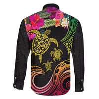 Hawaii Turtle Day Family Matching Mermaid Dress and Hawaiian Shirt Polynesian Tattoo and Hibiscus Flowers LT03 - Polynesian Pride