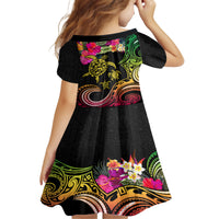 Hawaii Turtle Day Family Matching Off Shoulder Maxi Dress and Hawaiian Shirt Polynesian Tattoo and Hibiscus Flowers LT03 - Polynesian Pride