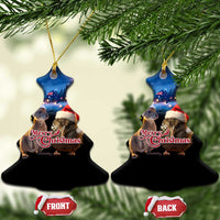 New Zealand and Australia Merry Christmas Ceramic Ornament Kiwi Bird and Kangaroo Xmas Vibe